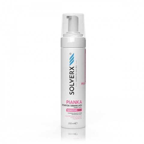 Solverx Sensitive Skin Pianka do mycia i demakijażu twarzy i oczu do cery wrażliwej 200ml