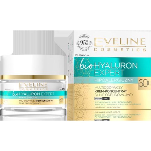 Eveline Bio Hyaluron Expert 60+ Multiodżywczy Krem-koncentrat silnie odbudowujący na dzień i noc 50ml