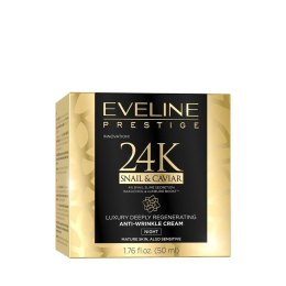 Eveline 24K Snail & Caviar Luksusowy Głęboko Regenerujący Krem przeciwzmarszczkowy na noc 50ml