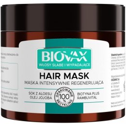 L`BIOTICA Biovax Hair Mask Maska do włosów intensywnie regenerująca -Włosy słabe i wypadające 250ml