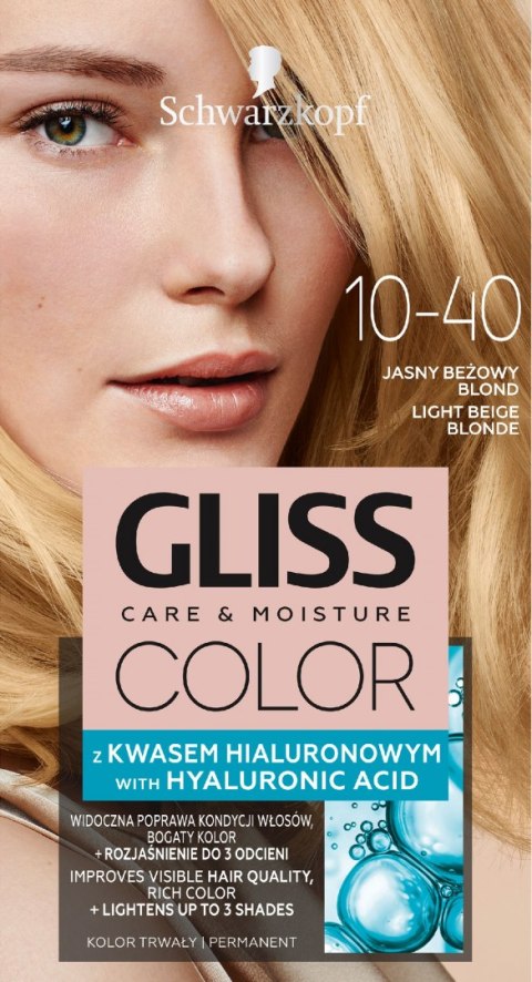 Schwarzkopf Gliss Color Care & Moisture Farba do włosów 10-40 jasny beżowy blond 1op.