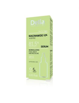 Delia Cosmetics NIACINAMIDE 10%+ZINC Serum normalizujące do twarzy,szyi i dekoltu na dzień i noc 30ml