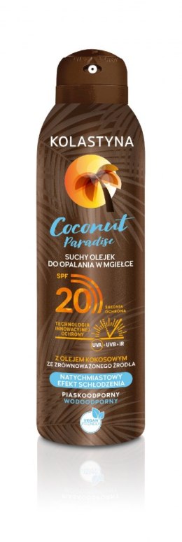 Kolastyna Opalanie Suchy Olejek do opalania w mgiełce SPF20 - Coconut Paradise 150ml