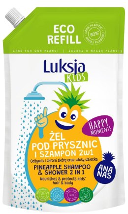 Luksja Kids Żel pod prysznic i Szampon 2w1 dla dzieci - Ananas 750ml zapas