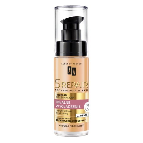 AA Technologia Wieku 5 Repair podkład pielęgnacyjny Idealne Wygładzenie - 03 Beige 30ml