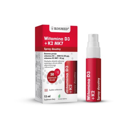 Kosmed Spray doustny Witamina D3 + K2 MK7 - suplement diety 15ml