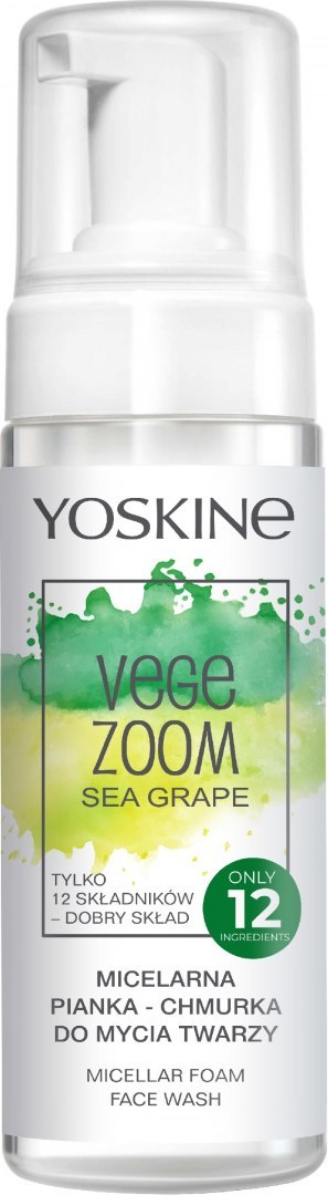 Yoskine Vege Zoom Micelarna Pianka-Chmurka do mycia twarzy - Sea Grape 160ml