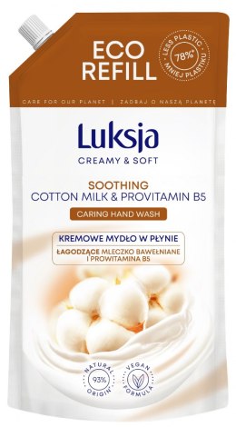 Luksja Creamy & Soft Łagodzące Kremowe Mydło w płynie Mleczko Bawełniane i Prowitamina B5 900ml - zapas