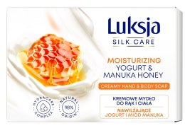 Luksja Silk Care Nawilżające Kremowe Mydło w kostce do rąk i ciała - Jogurt i Miód Manuka 100g