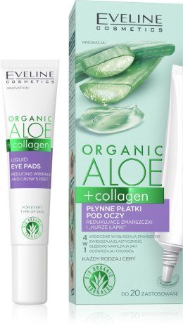 Eveline Organic Aloe + Collagen Płynne Płatki pod oczy redukujące zmarszczki i "kurze łapki" 4w1 20ml