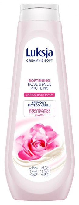 Luksja Creamy & Soft Kremowy Płyn do kąpieli - Wygładzające Róża i Proteiny Mleka 900ml