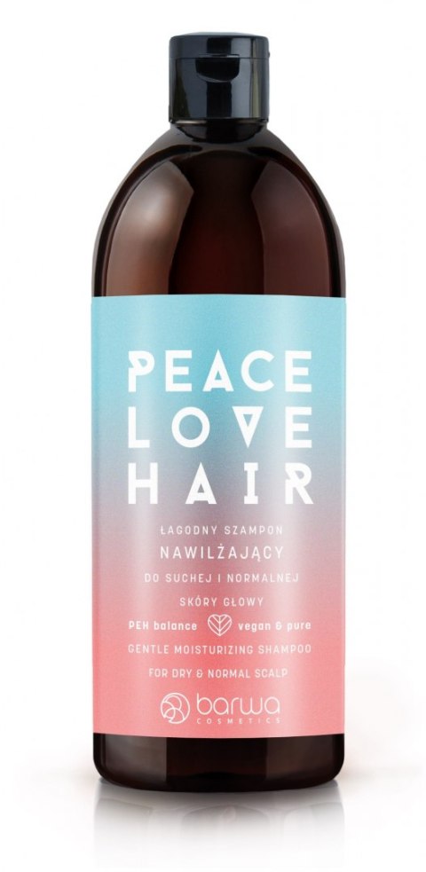 BARWA Peace Love Hair Łagodny Szampon nawilżający do suchej i normalnej skóry głowy 480ml
