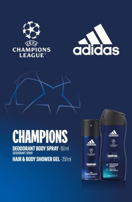 Adidas Zestaw prezentowy Champions (dezodorant spray 150ml+żel pod prysznic 250ml)