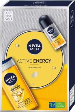 Nivea Men Zestaw prezentowy Active Energy (deo roll-on 50ml+żel pod prysznic 250ml)