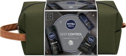 Nivea Men Zestaw prezentowy Deep Control (deo roll-on 50ml+żel pod prysznic 250ml+woda po goleniu 100ml)