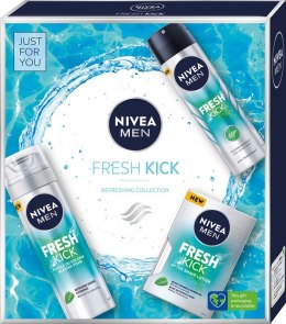 Nivea Men Zestaw prezentowy Fresh Kick (deo spray 150ml+pianka do golenia 200ml+woda po goleniu 100ml)