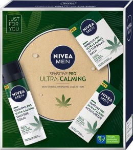 Nivea Men Zestaw prezentowy Sensitive Pro Ultra Calming (krem 75ml+pianka do golenia 200ml+balsam po goleniu 100ml)