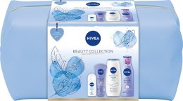 Nivea Zestaw prezentowy Beauty Collection (żel pod prysznic 250ml+deo roll-on 50ml+mleczko do ciała 250ml+krem do rąk 100ml)