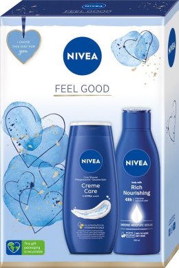 Nivea Zestaw prezentowy Feel Good (żel pod prysznic 250ml+mleczko do ciała 250ml)