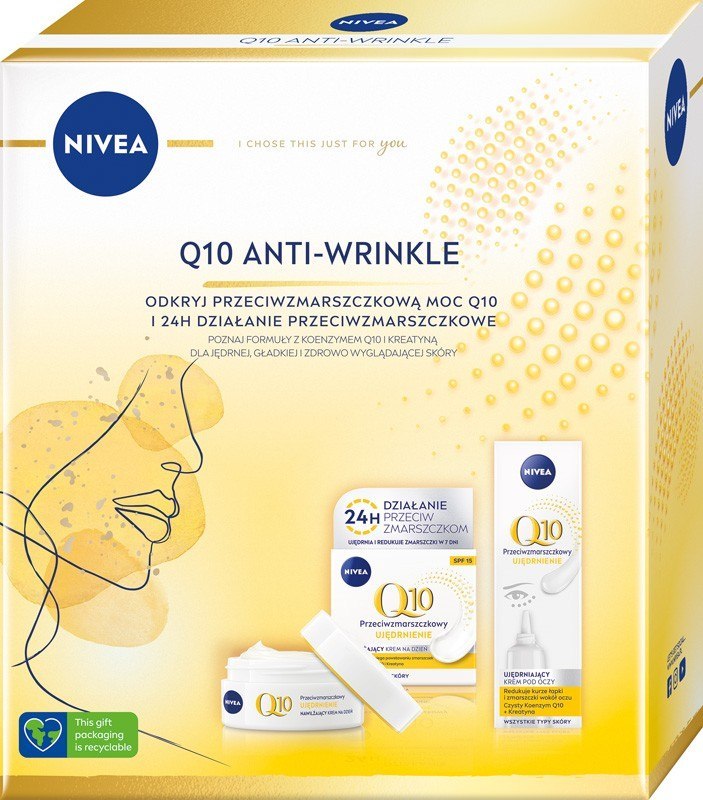 Nivea Zestaw prezentowy Q10 Anti-Wrinkle (krem na dzień 50ml+krem pod oczy 15ml)