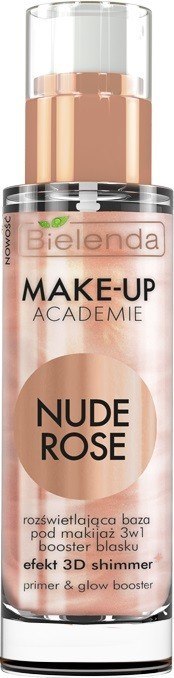 Bielenda Make-Up Academie Rozświetlająca Baza pod makijaż 3w1 Nude Rose - efekt 3D shimmer 30g