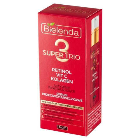 Bielenda Super Trio Aktywnie Rewitalizujące Serum przeciwzmarszczkowe na noc 30ml