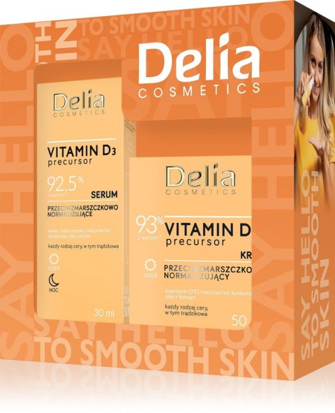 DELIA ZESTAW Viamina D3 krem p/zmarszczkowy+serum&