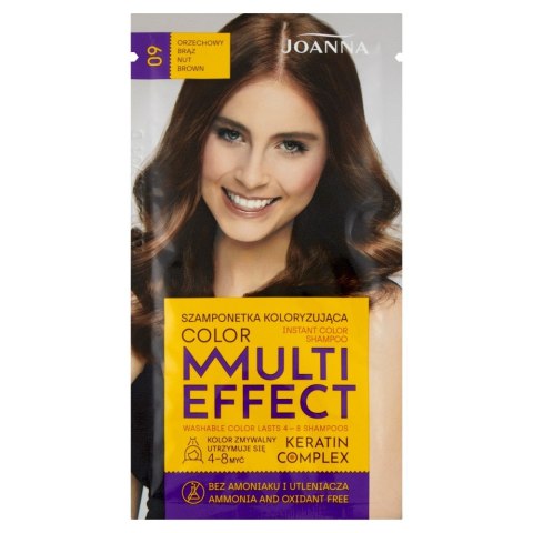 Joanna Multi Effect Color Keratin Complex Szamponetka 09 - Orzechowy Brąz 35g