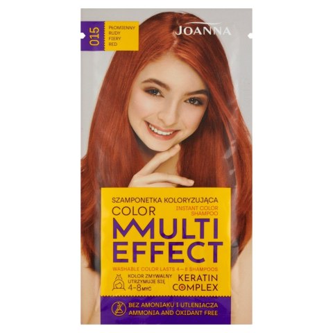 Joanna Multi Effect Color Keratin Complex Szamponetka 15 - Płomienny Rudy 35g