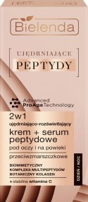 Bielenda Ujędrniające Peptydy Ujędniająco-Rozświetlający Krem - Serum peptydowe 2w1 pod oczy i na powieki 15ml