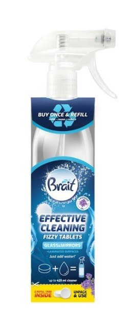 Brait Effective Cleaning Starter do czyszczenia szyb i luster (butelka+2 tabletki) 1szt