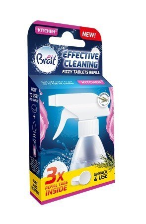 Brait Effective Cleaning Tabletki do czyszczenia kuchni (wkłady do butelki) 1op.-3szt