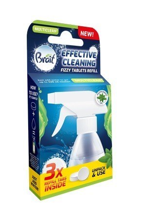 Brait Effective Cleaning Tabletki do czyszczenia różnych powierzchni (wkłady do butelki) 1op.-3szt