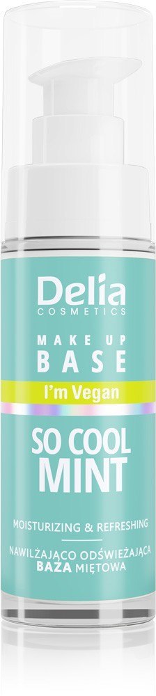 Delia Cosmetics Wegańska Nawilżająco-Odświeżająca Baza pod makijaż So Cool Mint (miętowa) 30ml