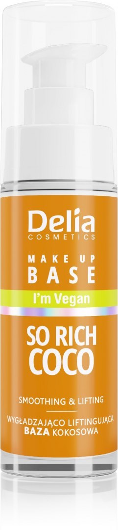 Delia Cosmetics Wegańska Wygładzająco-Liftingująca Baza pod makijaż So Rich Coco (kokosowa) 30ml