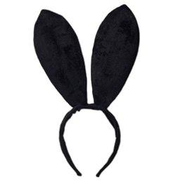Opaska do włosów z uszami królika - czarna 1szt
