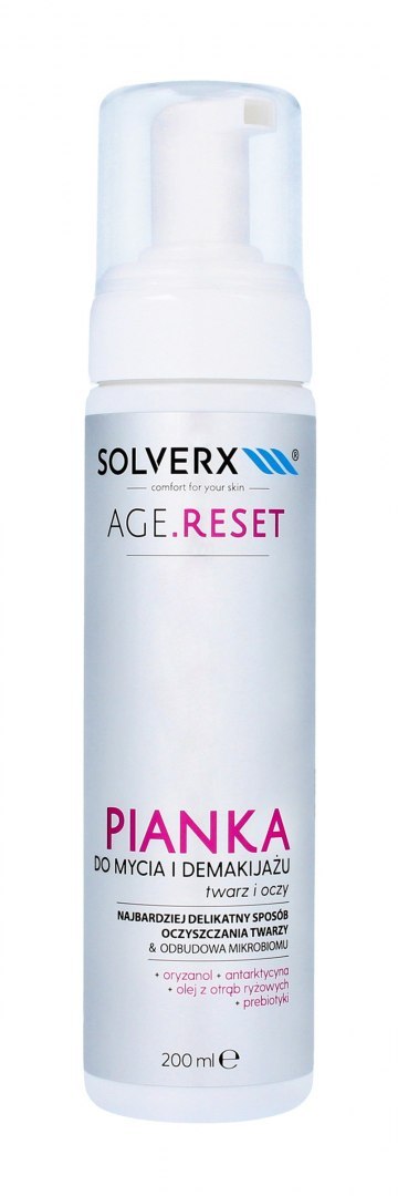 Solverx AGE RESET Pianka do mycia twarzy i demakijażu
