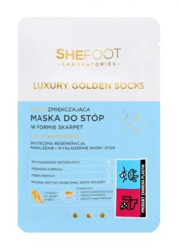 SheFoot Luxury Golden Socks Złota Zmiękczająca Maska do stóp w formie skarpetek 1op.