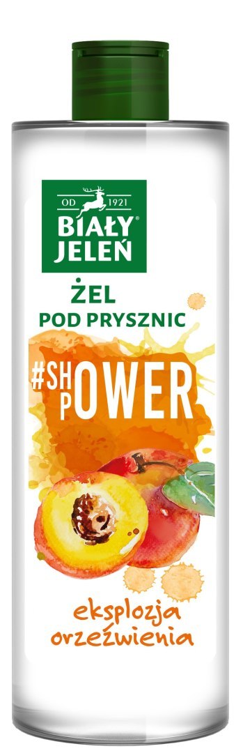 Biały Jeleń #Shower Power Żel pod prysznic orzeźwiający - Brzoskwinia 400ml