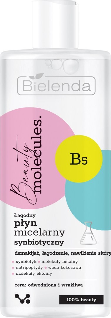 Bielenda Beauty Molecules.Łagodny Płyn micelarny synbiotyczny - do cery wrażliwej i odwodnionej 500ml