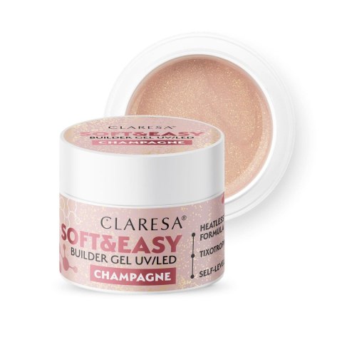 CLARESA Żel budujący do paznokci Soft&Easy Builder - Champagne 12g