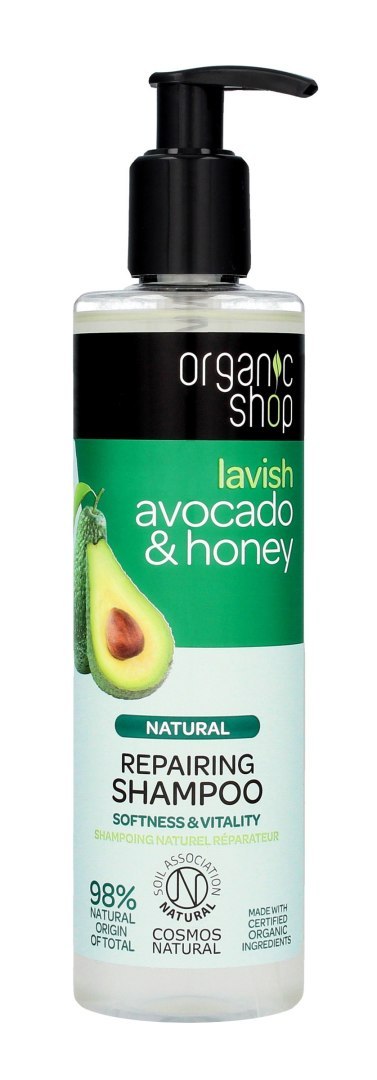 ORGANIC SHOP Odbudowujący Szampon do włosów Lavish Avocado & Honey 280ml