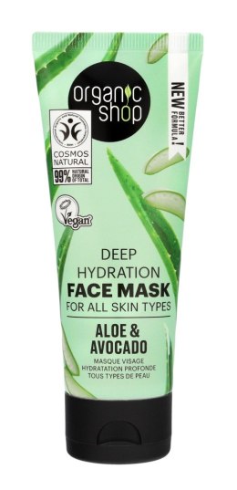 ORGANIC SHOP Głęboko Nawilżająca Maska do twarzy Aloe & Avocado 75ml