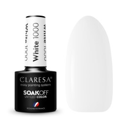 CLARESA Lakier hybrydowy do paznokci WHITE 1000 5g