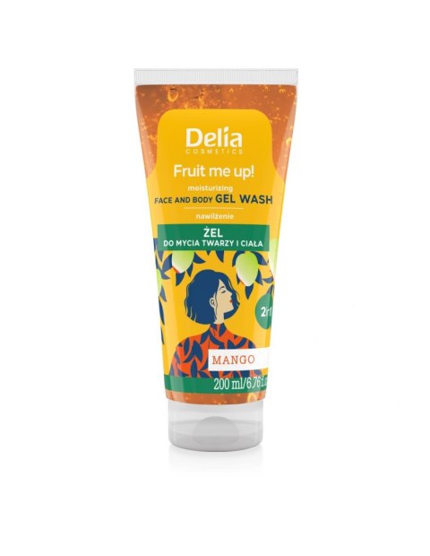 DELIA COSMETICS Fruit Me Up! Nawilżający Żel do mycia twarzy i ciała 2w1 - Mango 200ml