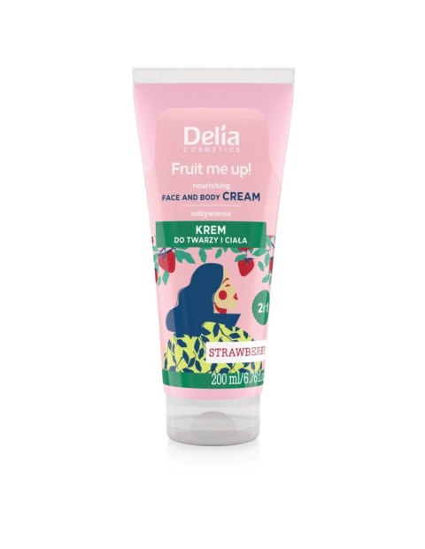 DELIA COSMETICS Fruit Me Up! Odżywczy Krem do twarzy i ciała 2w1 - Truskawka 200ml