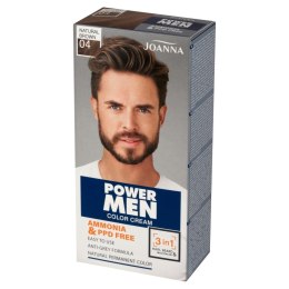 JOANNA Power Men Color Cream Farba do włosów 3in1 dla mężczyzn nr 04 - Natural Brown 100g