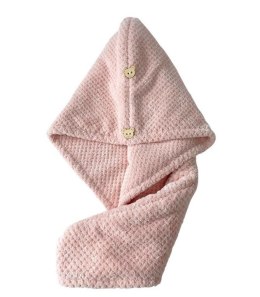 Ręcznik-kapturek na włosy - różowy 1szt