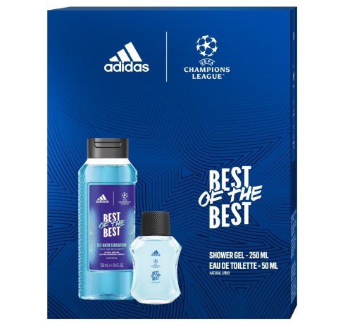 ADIDAS UEFA CHAMPIONS LEAGUE Zestaw prezentowy Best of The Best (Woda toaletowa 50ml+Żel pod prysznic 3w1 250ml)