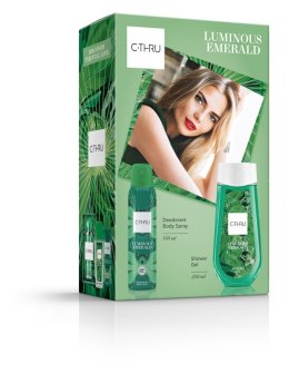C-THRU Zestaw prezentowy Luminous Emerald (Dezodorant spray 150ml + Żel pod prysznic 250ml)